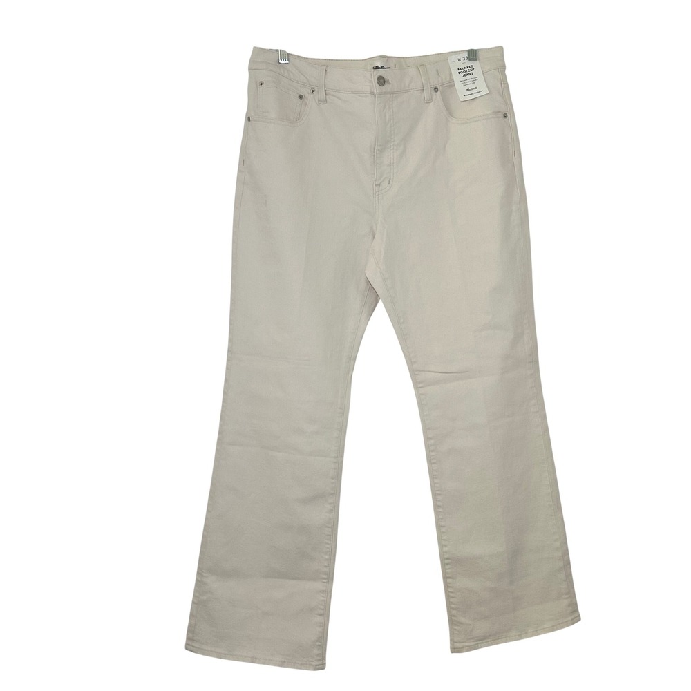 NWT Madewell Relaxed Bootcut Jeans off white cream women's 33 western nautical - Picture 2 of 8